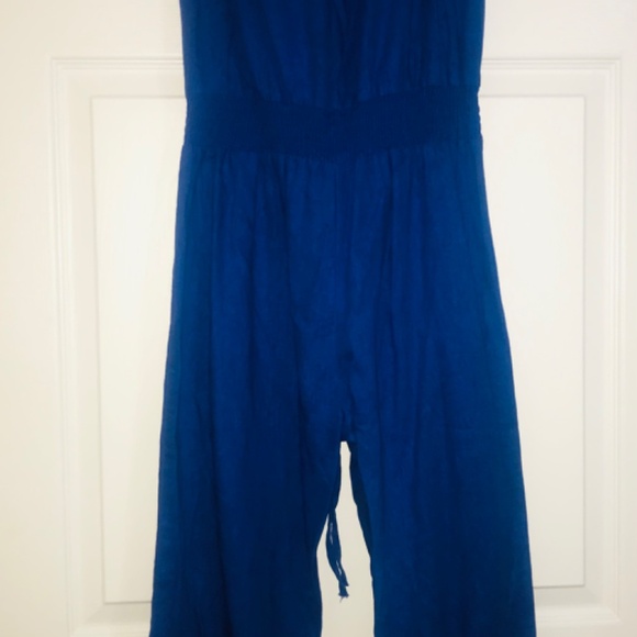 NWT- Nana USA Royal Blue Summer Pantsuit/Jumpsuit w/Rouching/Halter Top Sz: 2XL - Picture 10 of 11